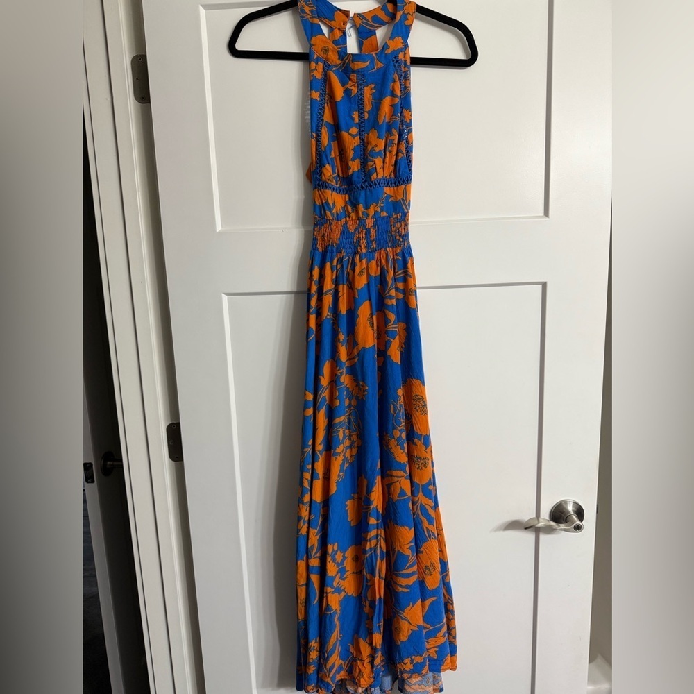Anthropologie Abel The Label Charlie Halter Open Back
Floral Maxi Dress